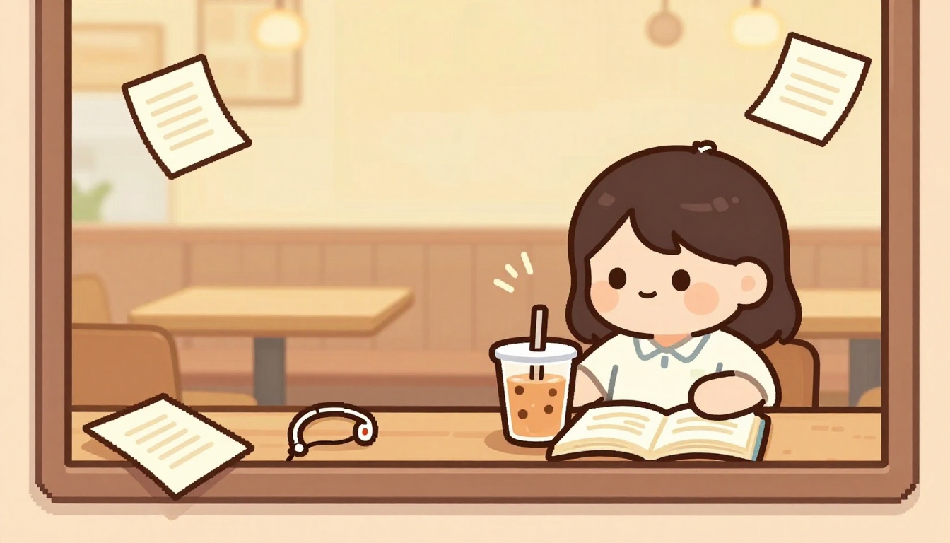 The Free-Spirit Crammer 'Cafe Aesthetic, Test Tomorrow'