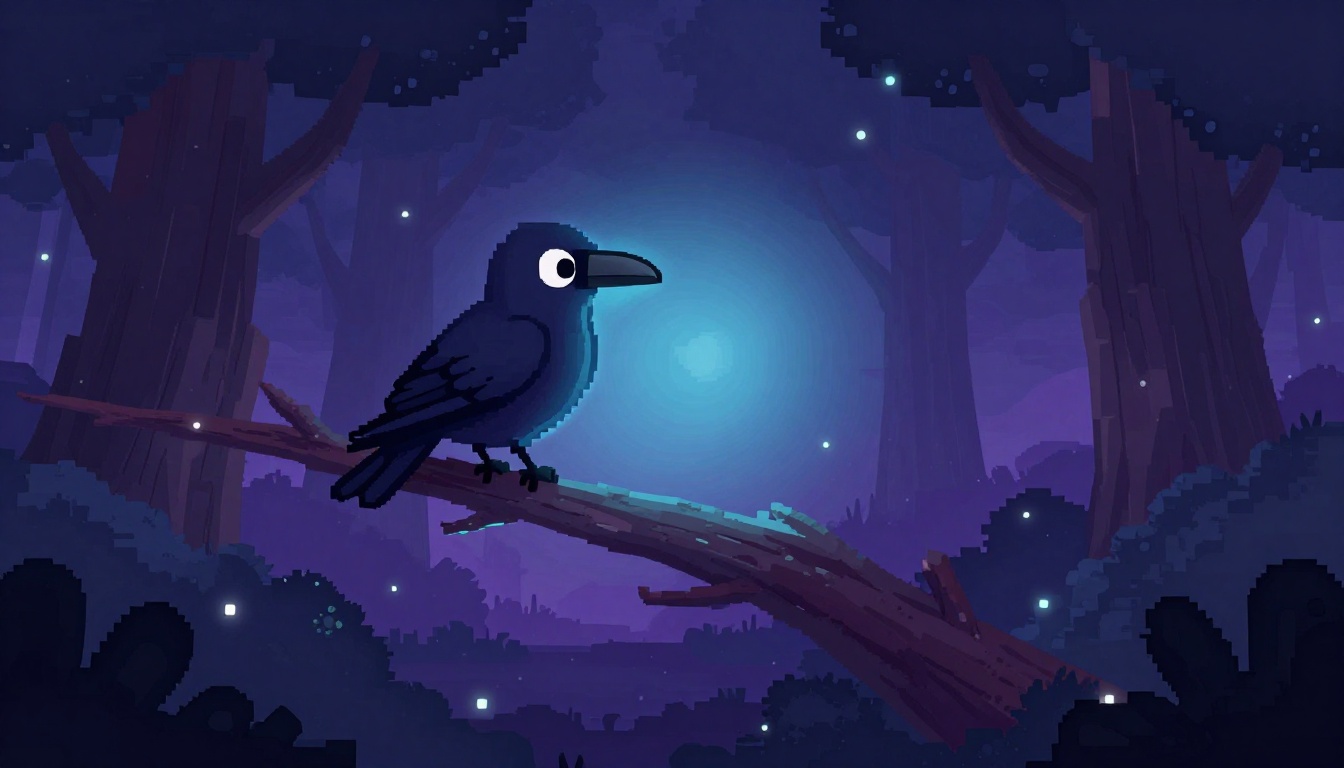 高い木の上から全部見ている「森のカラス」